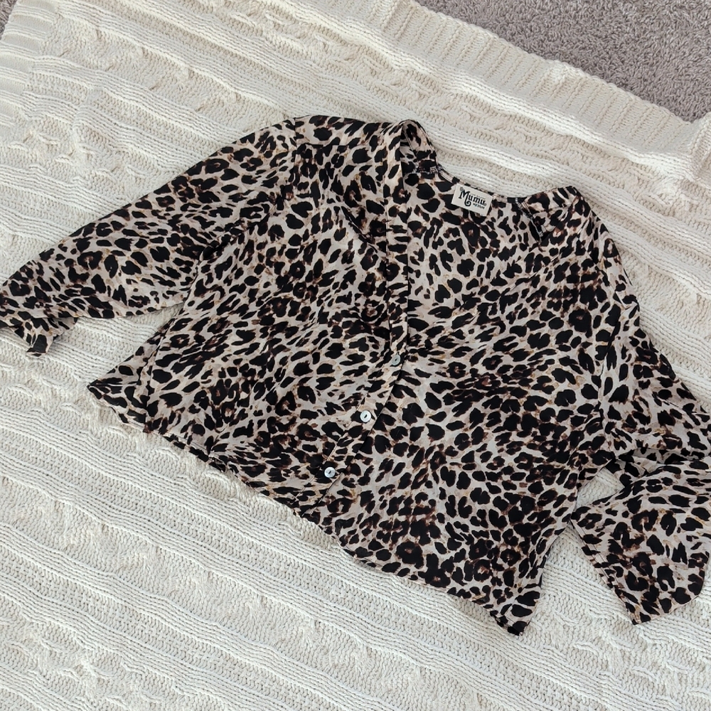 Show Me Your Mumu Animal Print Cropped Blouse